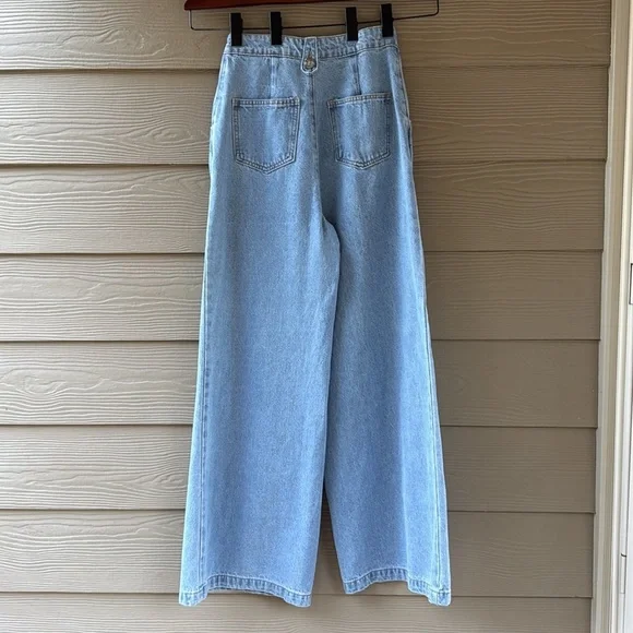 Pants Store Blue Flare Wide-Leg Jeans Size S/27 - Picture 5 of 9